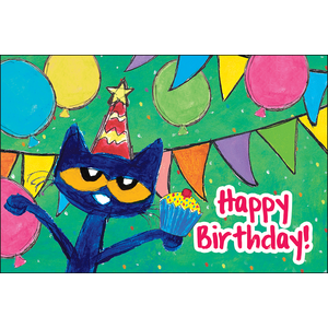 Teacher Created Pete the Cat Happy Birthday Postcards, 4'' x 6'' (EP 62010)