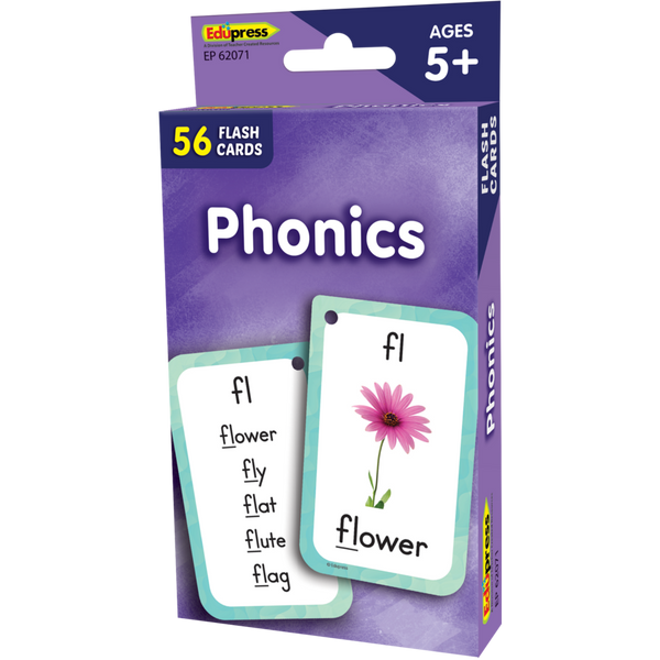 Teacher Created Phonics Flash Cards, 3⅛" x 5⅛", 56 Cards (EP 62071)