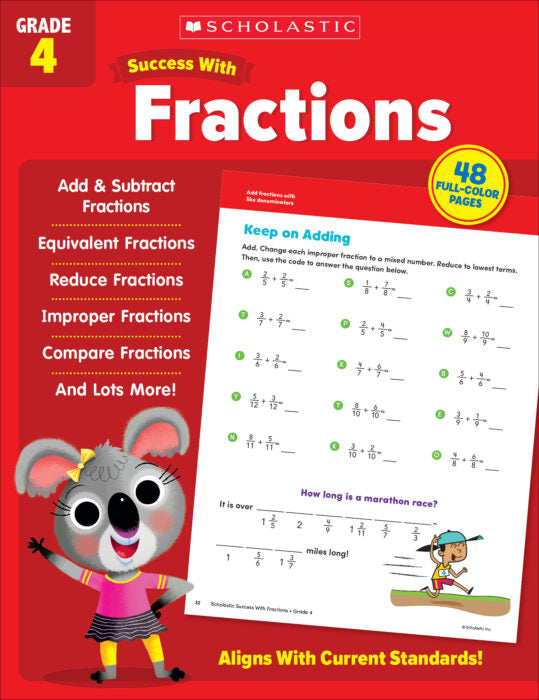 Scholastic Success With Fractions Activity Book Grade 4 (SC 735519)