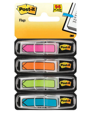 Post-It Arrow Flags, 24 each of Pink, Orange, Green and Blue, Pkg of 96 (684-ARR4)