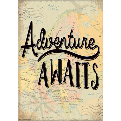 Teacher Created Adventure Awaits Positive Poster 13⅜" x 19" (TCR 7432)