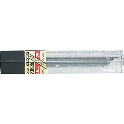 Pentel Fine Super Hi-Polymer Refill Lead, 2B, 0.5mm, 12 pcs (C505-2B)