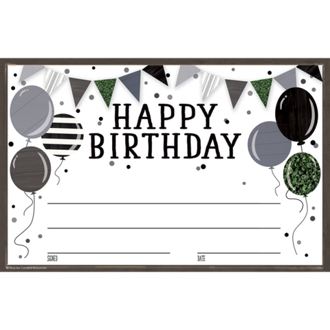 Teacher Created Resources Modern Farmhouse Happy Birthday Awards (TCR 8528)