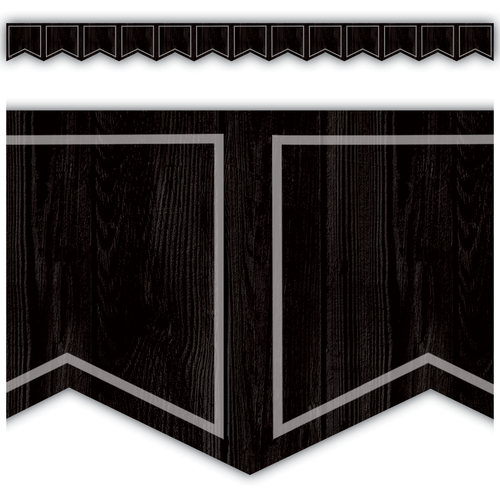 Teacher Created Resources Modern Farmhouse Black Pennants Die-Cut Border Trim (TCR8905)