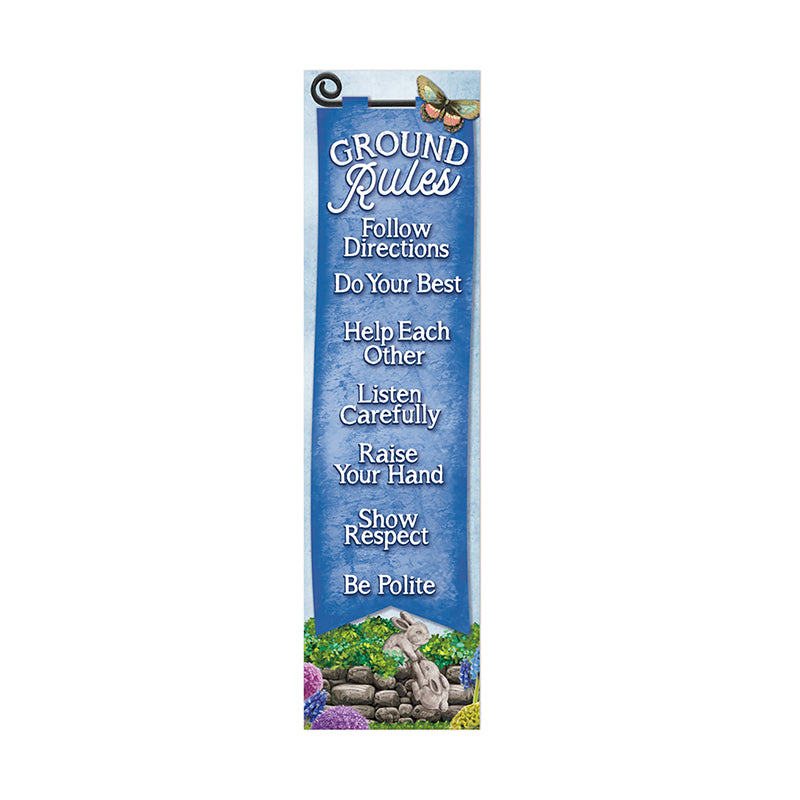 Eureka Ground Rules Banner Vertical Curiosity Garden,12" x 45" (EU 849346)