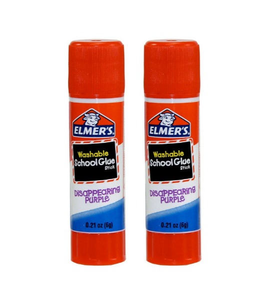 Elmer's Disappearing Purple School Glue Sticks 0.21 Ounce Each Pack of 4