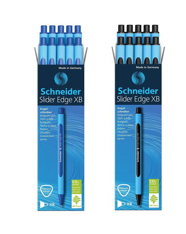 Schneider Slider Edge XB Ballpoint Pens, Triangular Barrel, Pack of 10, Made In Germany, Black or Blue Ink