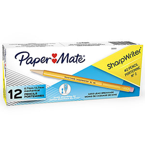 Paper Mate SharpWriter Mechanical Pencils, 0.7mm, HB #2, Yellow, 12 Count (3030131)