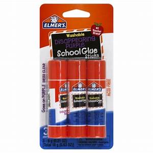 Elmer's Washable Disappearing Purple School Glue Sticks, Pack of 3 (520)